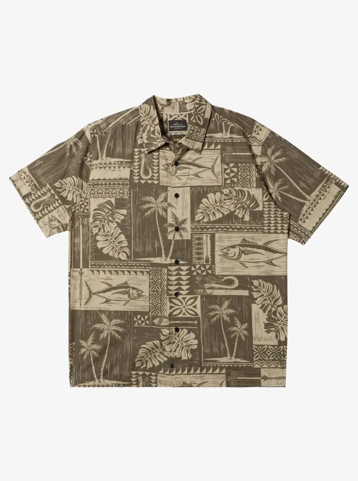 Quiksilver Tuna Palm Woven Shirt Bungee Tuna Palms Woven MensWaterman Shirts and Polos Quiksilver Tuna Palm Woven Shirt Bungee Tuna Palms Woven MensWaterman Shirts and Polos