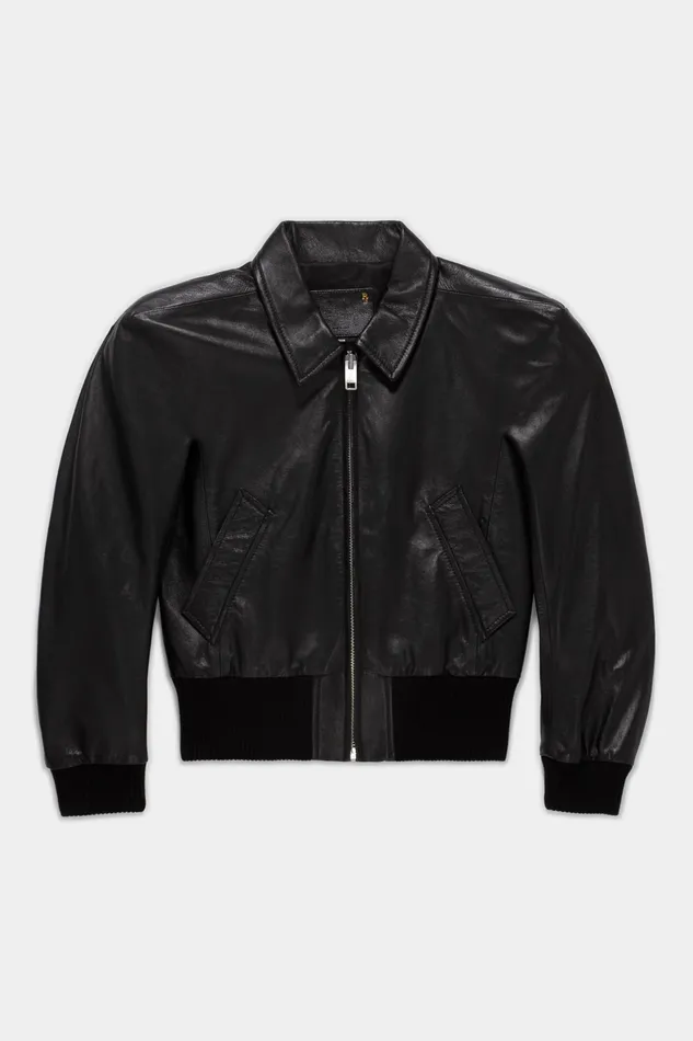 R13 Square Shoulder Bomber 8211 Black Women Jackets and Coats