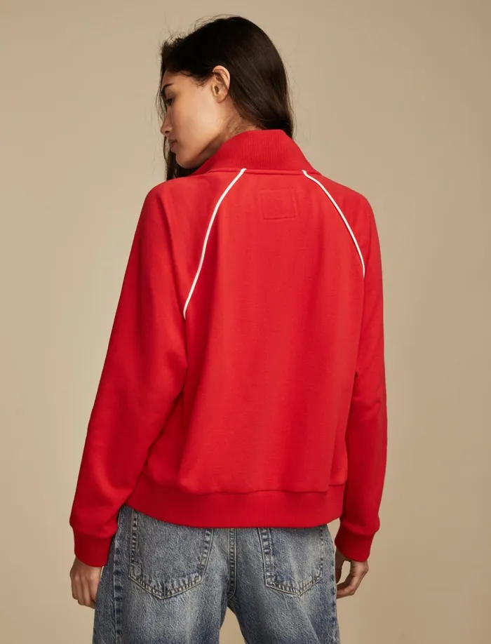 Raglan Track Jacket True Red Women Lucky Brand Jackets and Outerwear