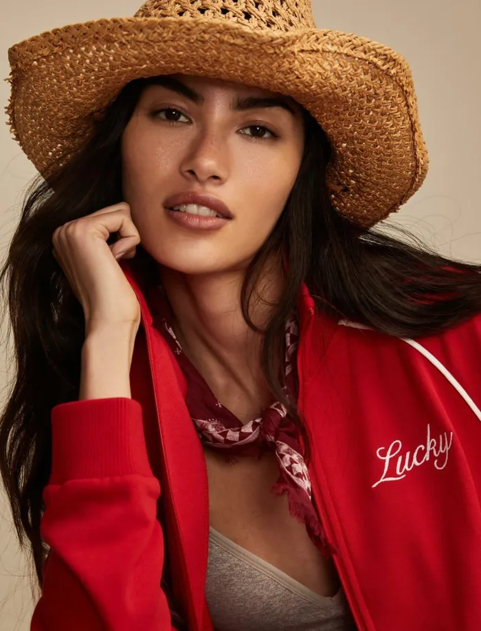 Raglan Track Jacket True Red Women Lucky Brand Jackets and Outerwear