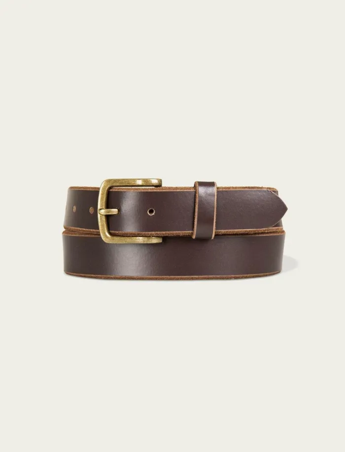 Raw Cut Edged Leather Jean Belt Dark Brown Men Lucky Brand Belts