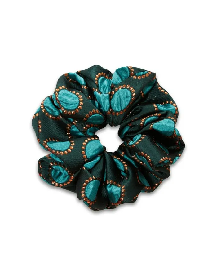 Ready To Wear Hair Accessories La Double J Giga Scrunchie Winter Sun Emerald
