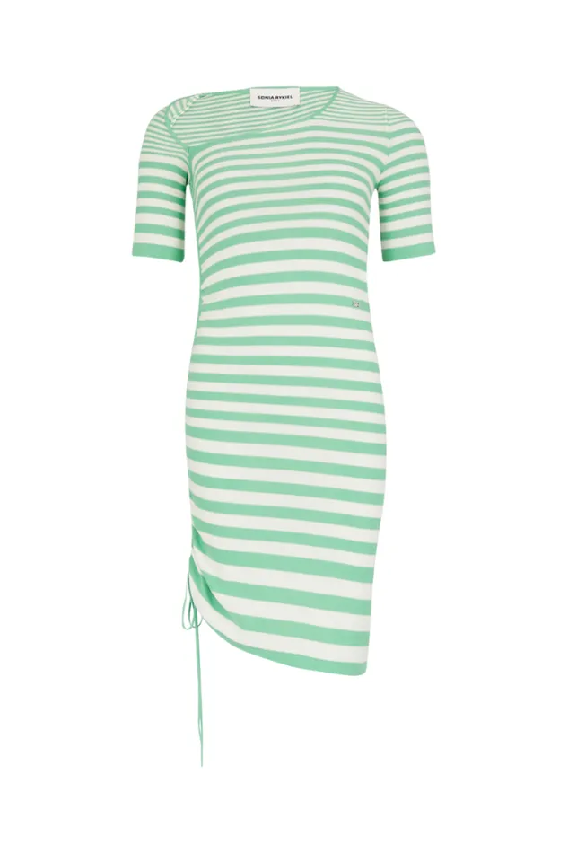 Readytowear Short Dresses Sonia Rykiel Striped Shortsleeved Mini Dress With Asymmetric Collar