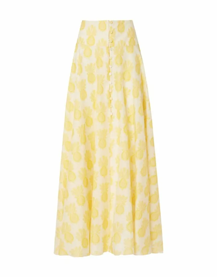 Ready To Wear Skirts La Double J Ariel Skirt Pineapple Sunflower White Ready To Wear Skirts La Double J Ariel Skirt Pineapple Sunflower White
