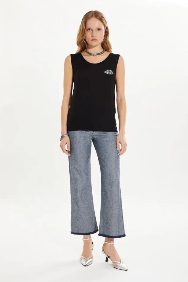 Readytowear Tank Tops Sonia Rykiel Knitted Tank Top In Merino Wool And Silk