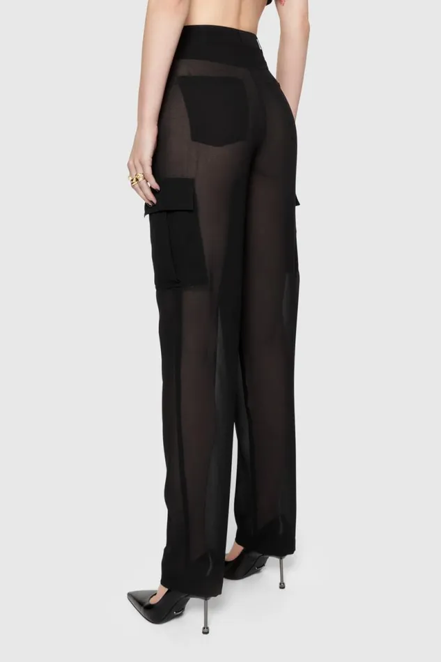 Rebecca Minkoff Bottoms Presley Sheer Cargo Pant True Black 8211 Clothing