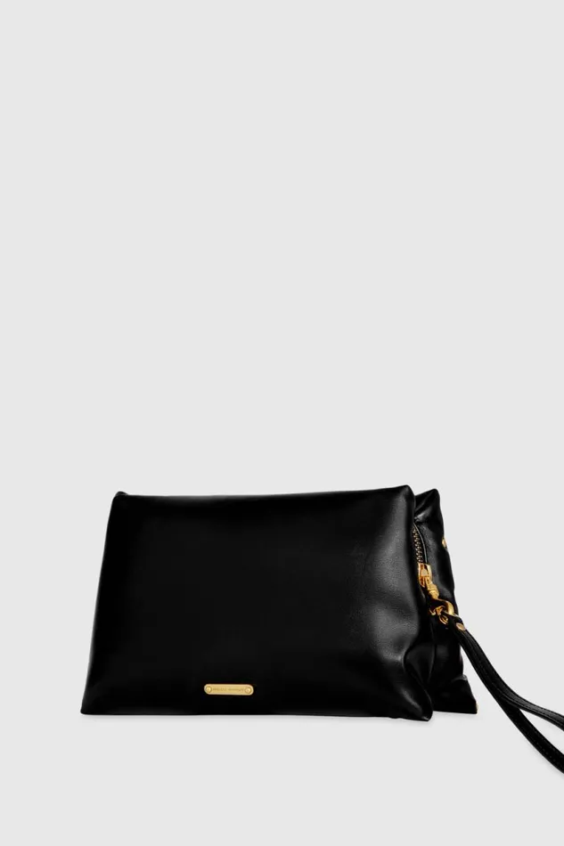 Rebecca Minkoff Clutches Heart Stud Quilt Pillow Clutch Blackantique Brass 8211 Handbags