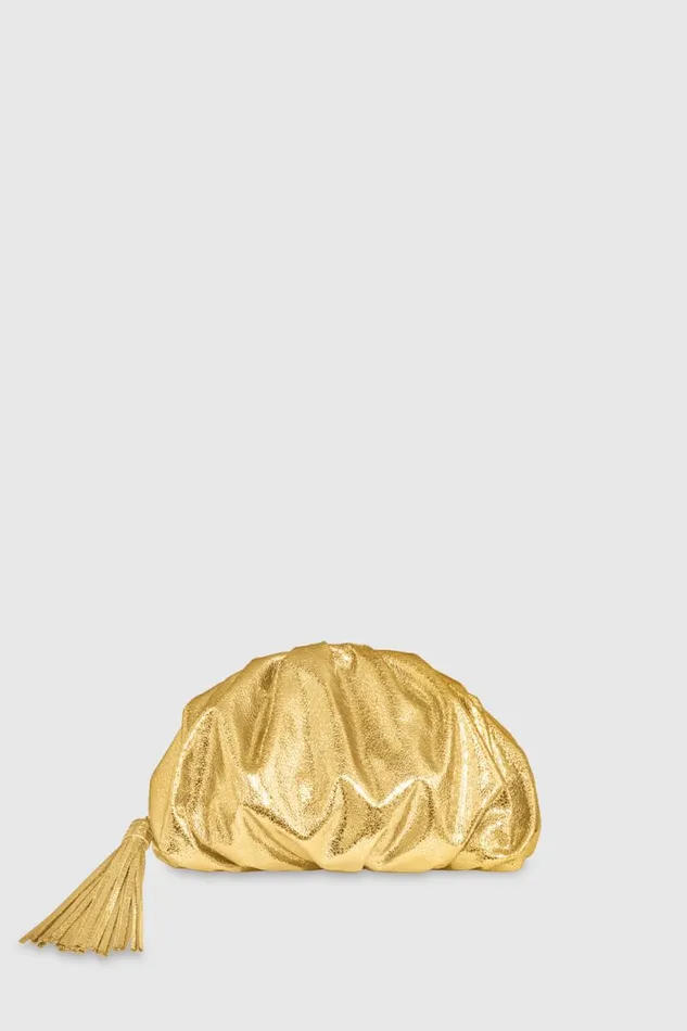 Rebecca Minkoff Clutches Ruched Clutch Solid Gold 8211 Handbags