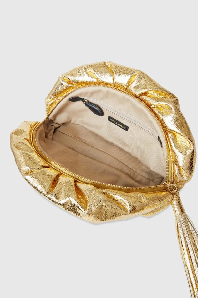 Rebecca Minkoff Clutches Ruched Clutch Solid Gold 8211 Handbags