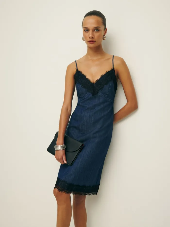 Reformation Dresses Athena Denim Midi Dress Austin 8211 Women
