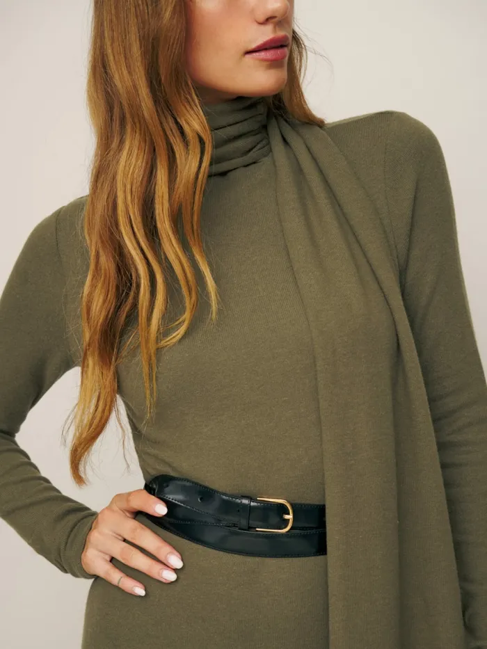 Reformation Dresses Azure Knit Dress Dark Olive 8211 Women