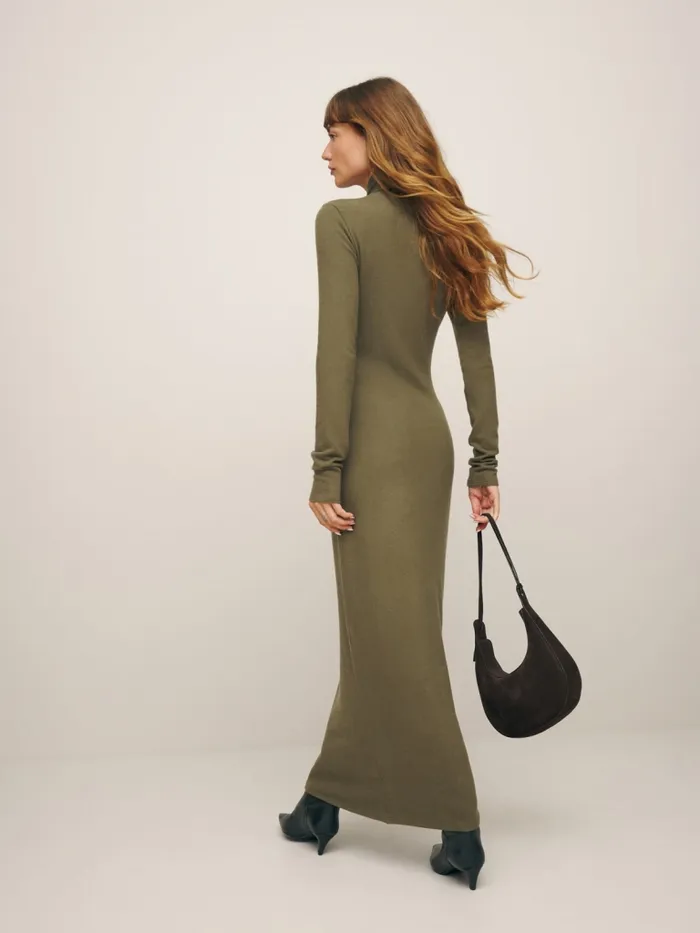 Reformation Dresses Azure Knit Dress Dark Olive 8211 Women