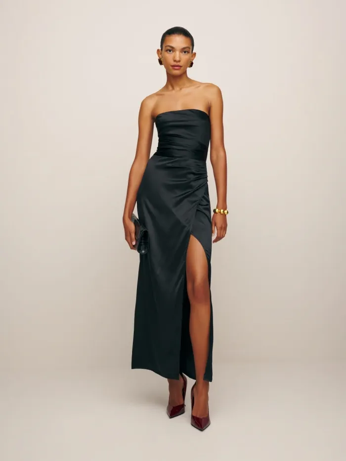 Reformation Dresses Barrow Silk Dress Black 8211 Women