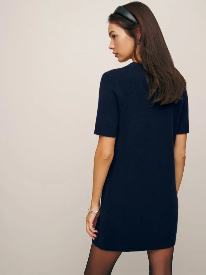 Reformation Dresses Bell Cashmere Mini Dress Navy 8211 Women