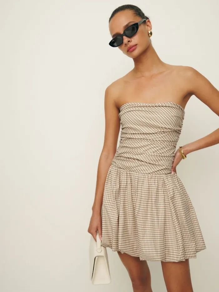 Reformation Dresses Clea Dress Anzo Check 8211 Women