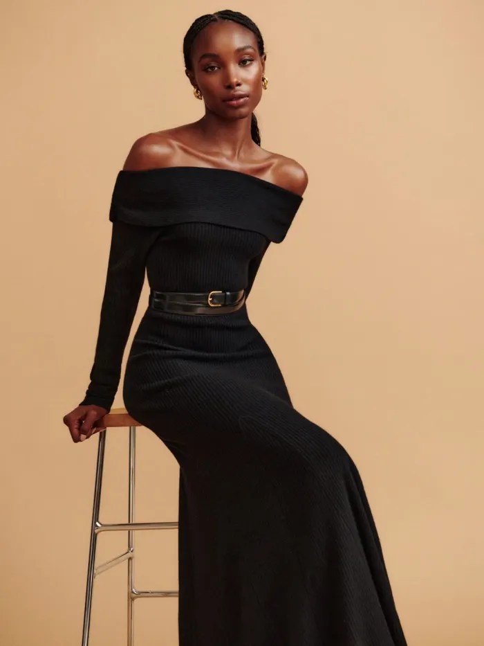 Reformation Dresses Edith Cashmere Dress Black 8211 Women