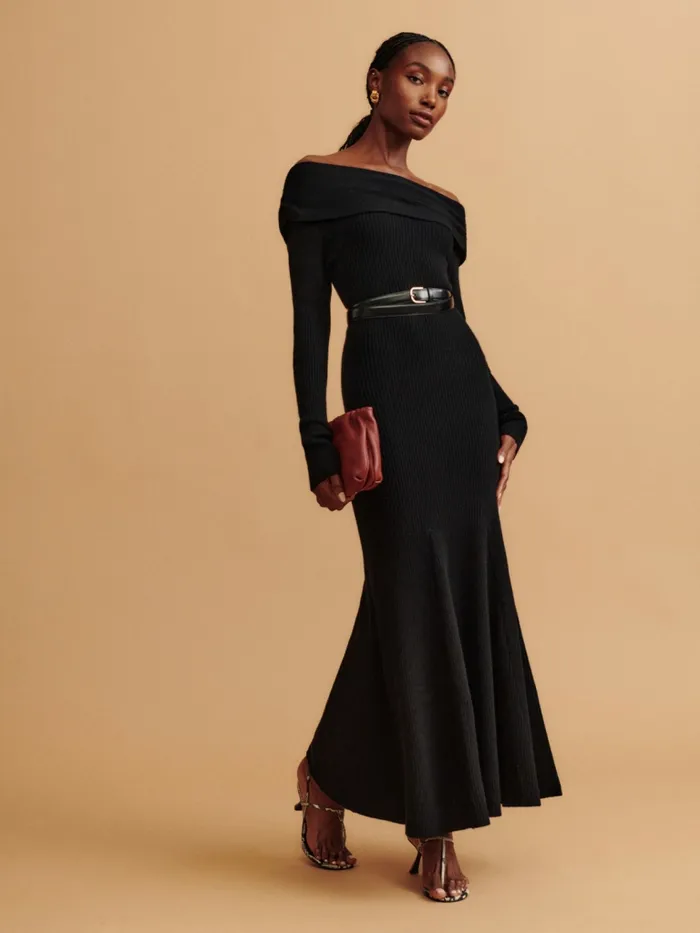 Reformation Dresses Edith Cashmere Dress Black 8211 Women