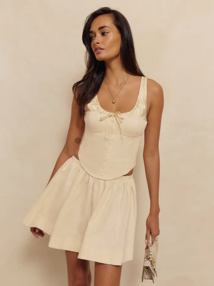Reformation Dresses Evy Linen Two Piece Sugar 8211 Women