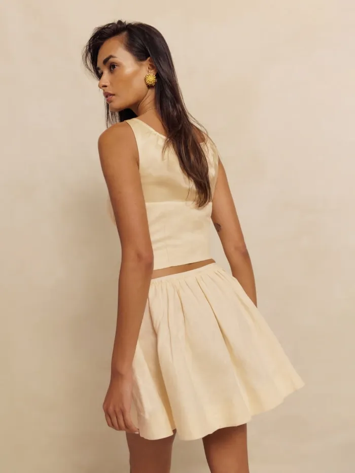 Reformation Dresses Evy Linen Two Piece Sugar 8211 Women