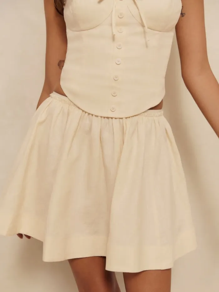 Reformation Dresses Evy Linen Two Piece Sugar 8211 Women