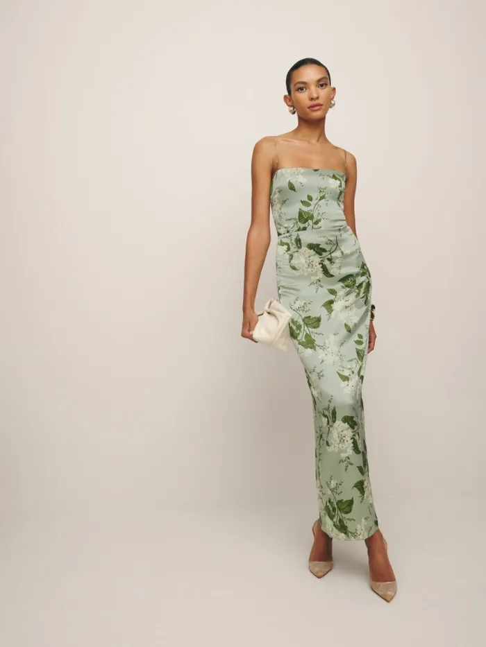 Reformation Dresses Frankie Silk Dress Tea Garden 8211 Women