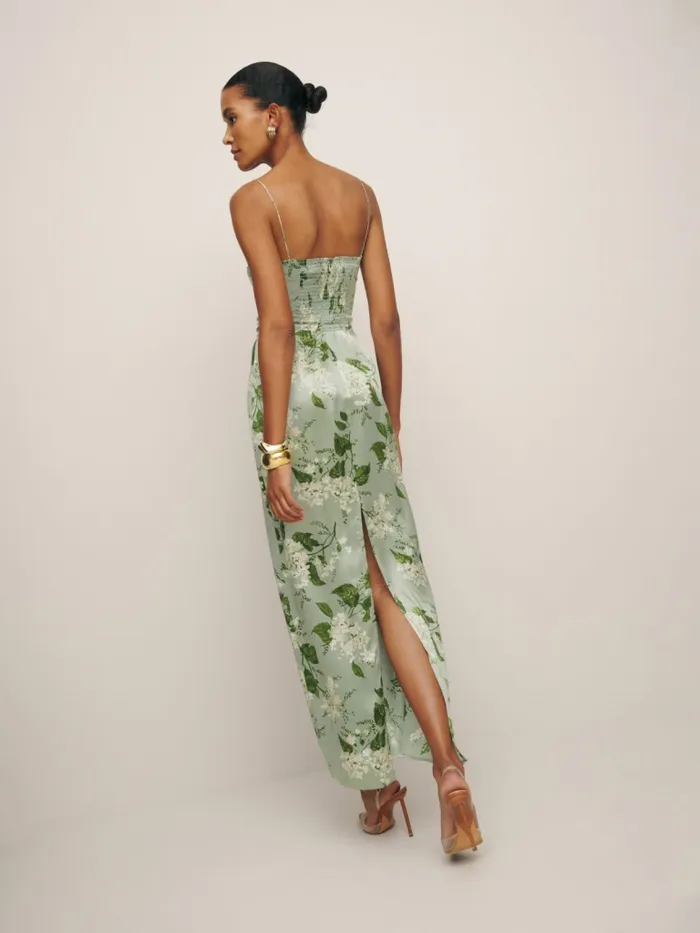 Reformation Dresses Frankie Silk Dress Tea Garden 8211 Women