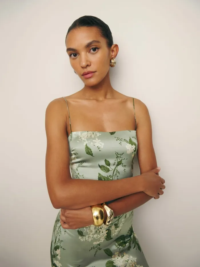 Reformation Dresses Frankie Silk Dress Tea Garden 8211 Women