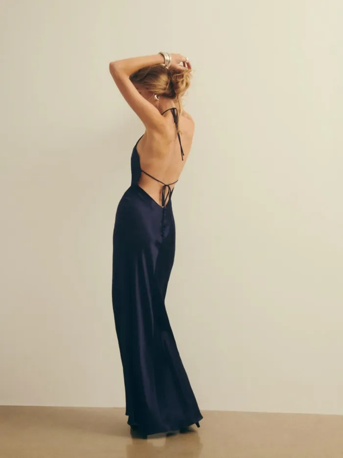 Reformation Dresses Jeany Silk Dress Navy 8211 Women Reformation Dresses Jeany Silk Dress Navy 8211 Women