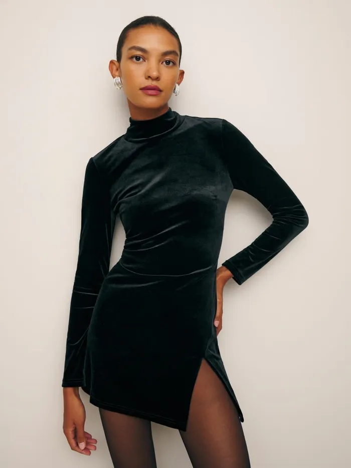 Reformation Dresses Libra Knit Dress Black Velvet 8211 Women