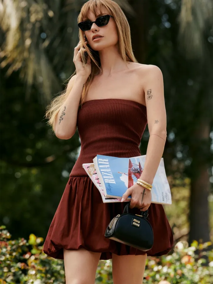 Reformation Dresses Margot Cotton Mini Dress Chianti 8211 Women