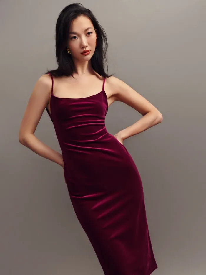 Reformation Dresses Merel Velvet Dress Chianti Velvet 8211 Women Reformation Dresses Merel Velvet Dress Chianti Velvet 8211 Women