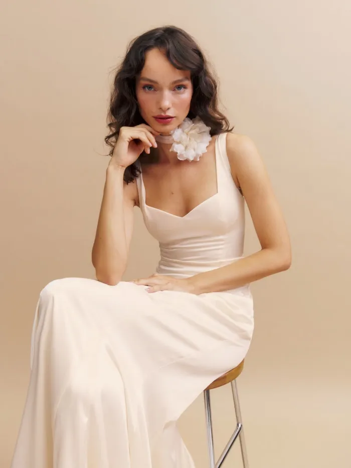 Reformation Dresses Payton Satin Dress Fior Di Latte 8211 Women Reformation Dresses Payton Satin Dress Fior Di Latte 8211 Women