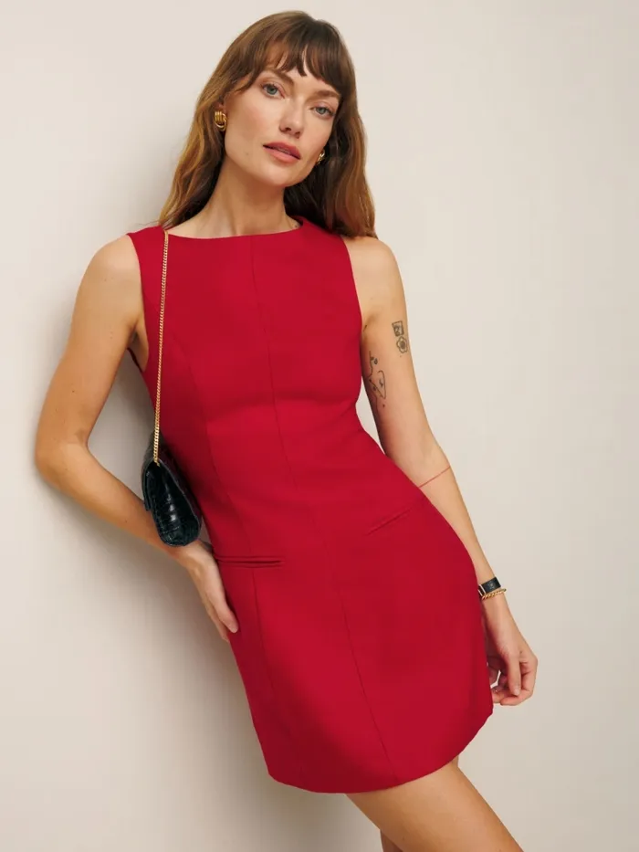 Reformation Dresses Petites Citron Linen Dress Cherry 8211 Women