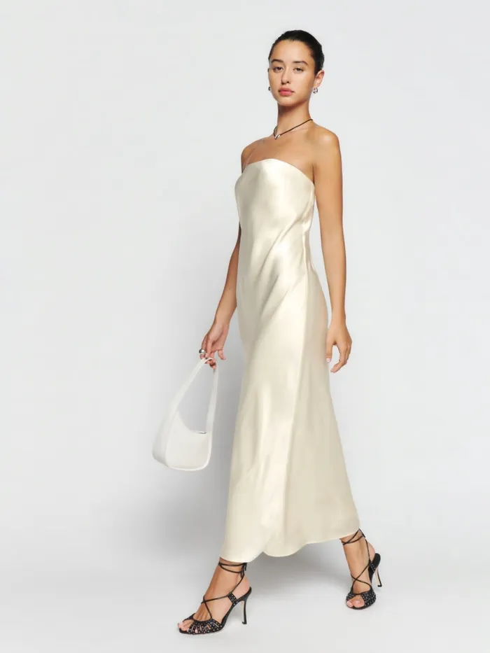 Reformation Dresses Petites Joana Silk Dress Fior Di Latte 8211 Women Reformation Dresses Petites Joana Silk Dress Fior Di Latte 8211 Women