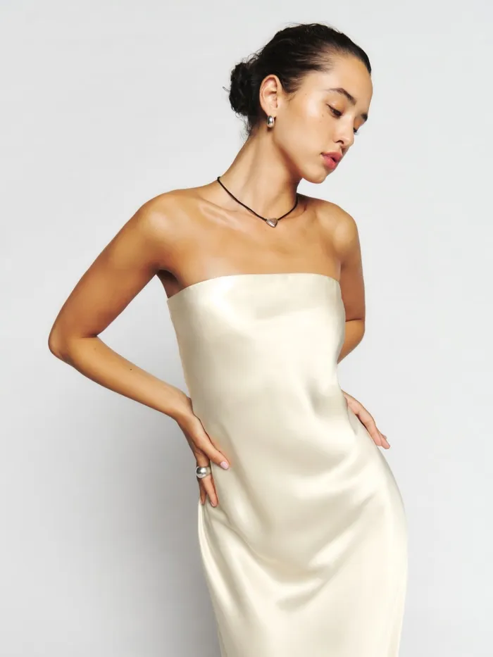 Reformation Dresses Petites Joana Silk Dress Fior Di Latte 8211 Women Reformation Dresses Petites Joana Silk Dress Fior Di Latte 8211 Women