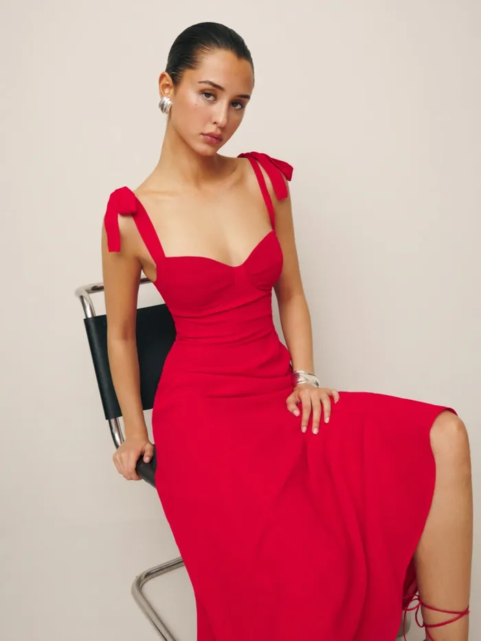 Reformation Dresses Petites Nadira Dress Poinsettia 8211 Women