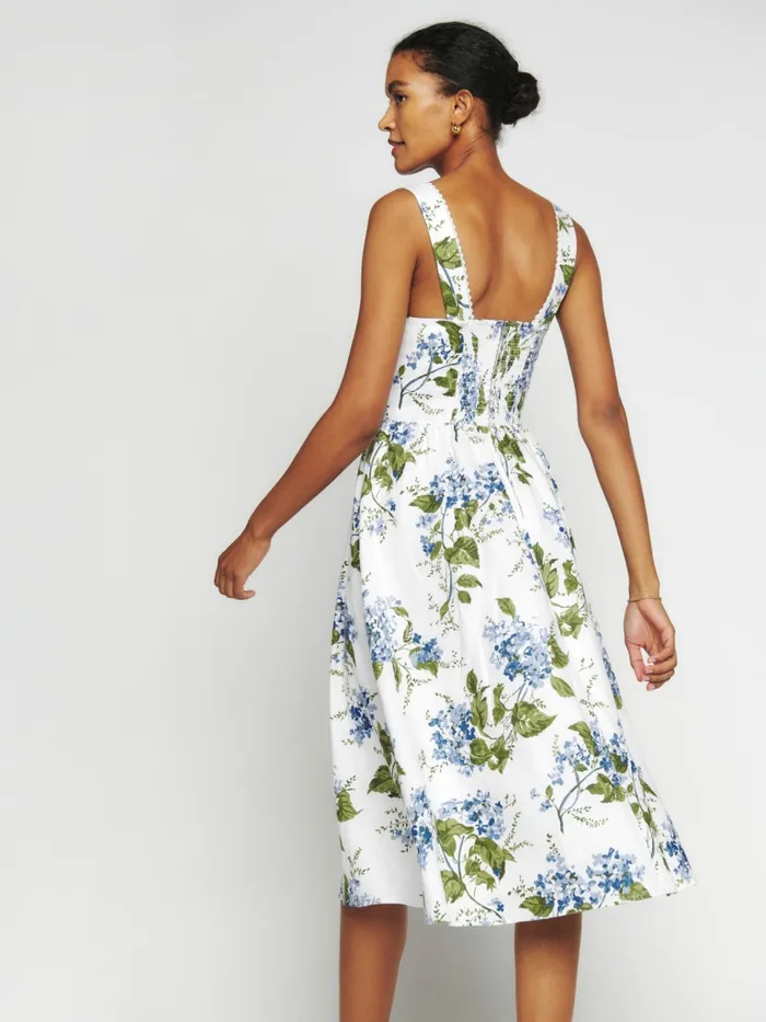 Reformation Dresses Petites Tagliatelle Linen Dress Riviera 8211 Women