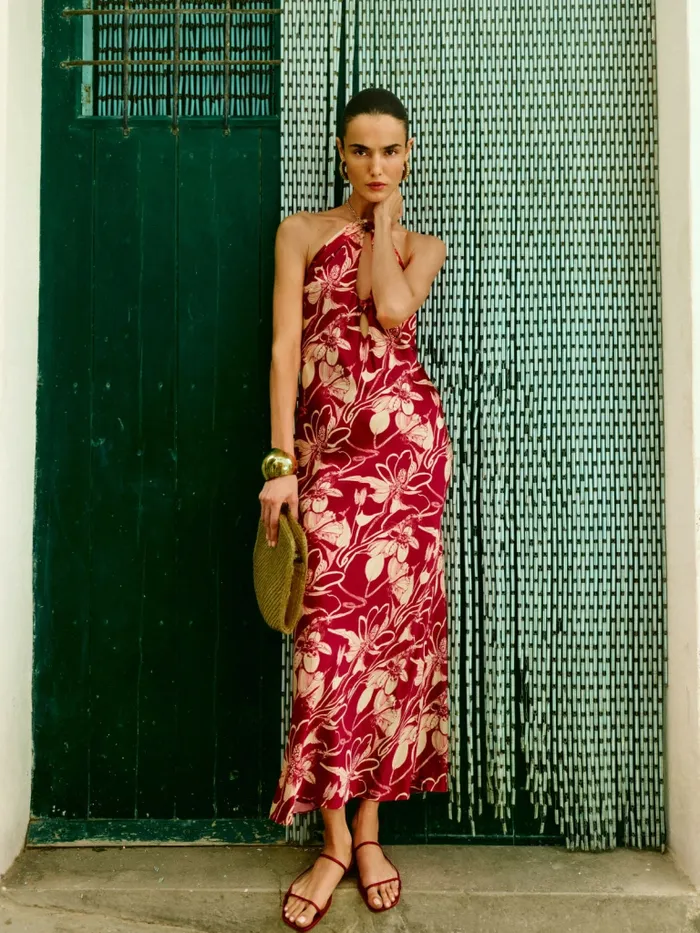 Reformation Dresses Petites Yesenia Silk Dress Las Dalias 8211 Women