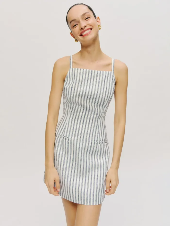Reformation Dresses Phillipa Linen Dress Antibes Stripe 8211 Women