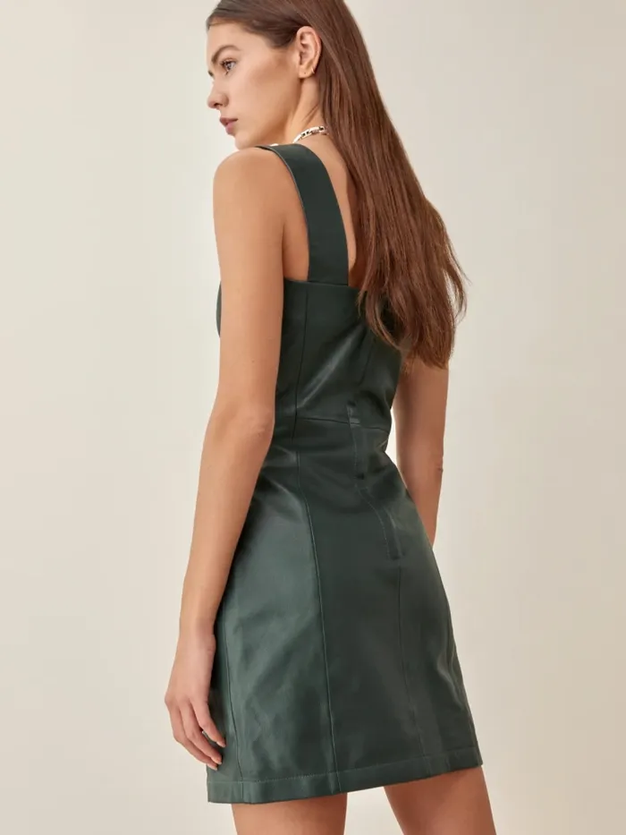 Reformation Dresses Veda Austin Leather Mini Dress Bottle Green 8211 Women Reformation Dresses Veda Austin Leather Mini Dress Bottle Green 8211 Women