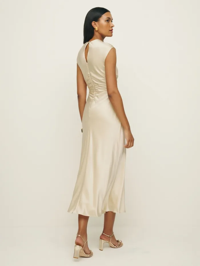 Reformation Dresses Veida Silk Dress Almond 8211 Women Reformation Dresses Veida Silk Dress Almond 8211 Women