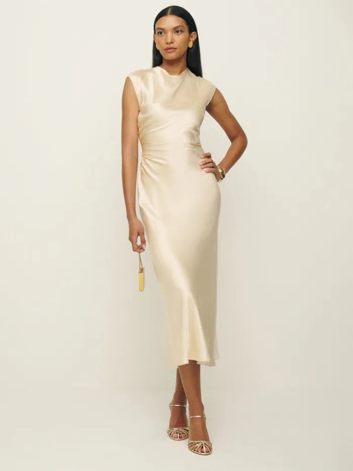 Reformation Dresses Veida Silk Dress Almond 8211 Women Reformation Dresses Veida Silk Dress Almond 8211 Women