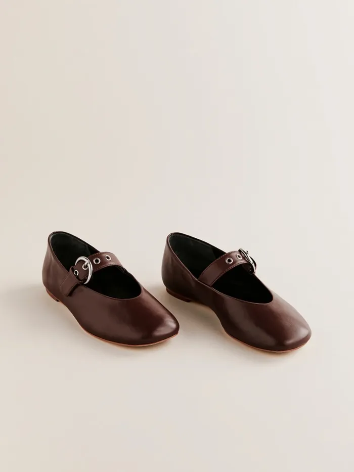 Reformation Flats Bethany Ballet Flat Chestnut Leather 8211 Women Reformation Flats Bethany Ballet Flat Chestnut Leather 8211 Women
