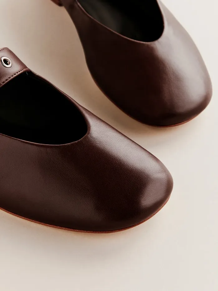 Reformation Flats Bethany Ballet Flat Chestnut Leather 8211 Women Reformation Flats Bethany Ballet Flat Chestnut Leather 8211 Women
