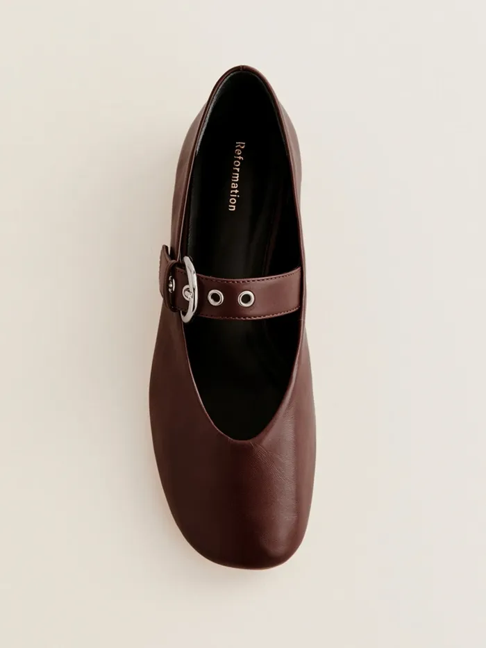 Reformation Flats Bethany Ballet Flat Chestnut Leather 8211 Women Reformation Flats Bethany Ballet Flat Chestnut Leather 8211 Women