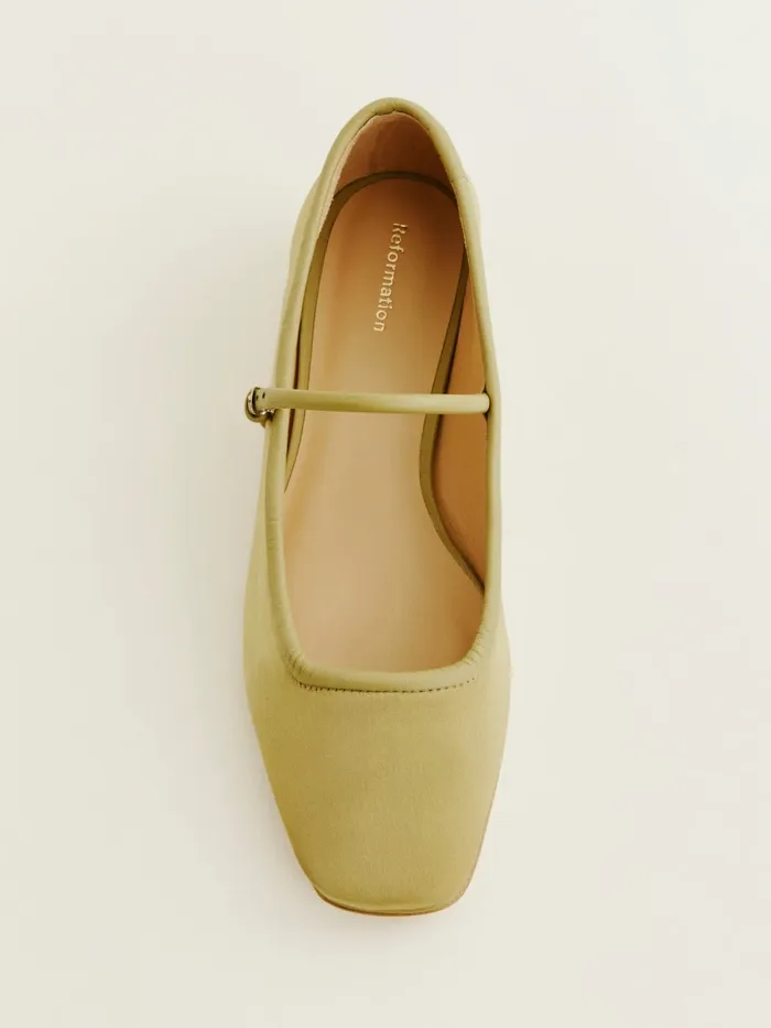 Reformation Flats Charlie Ballet Flat Cerignola Satin 8211 Women Reformation Flats Charlie Ballet Flat Cerignola Satin 8211 Women