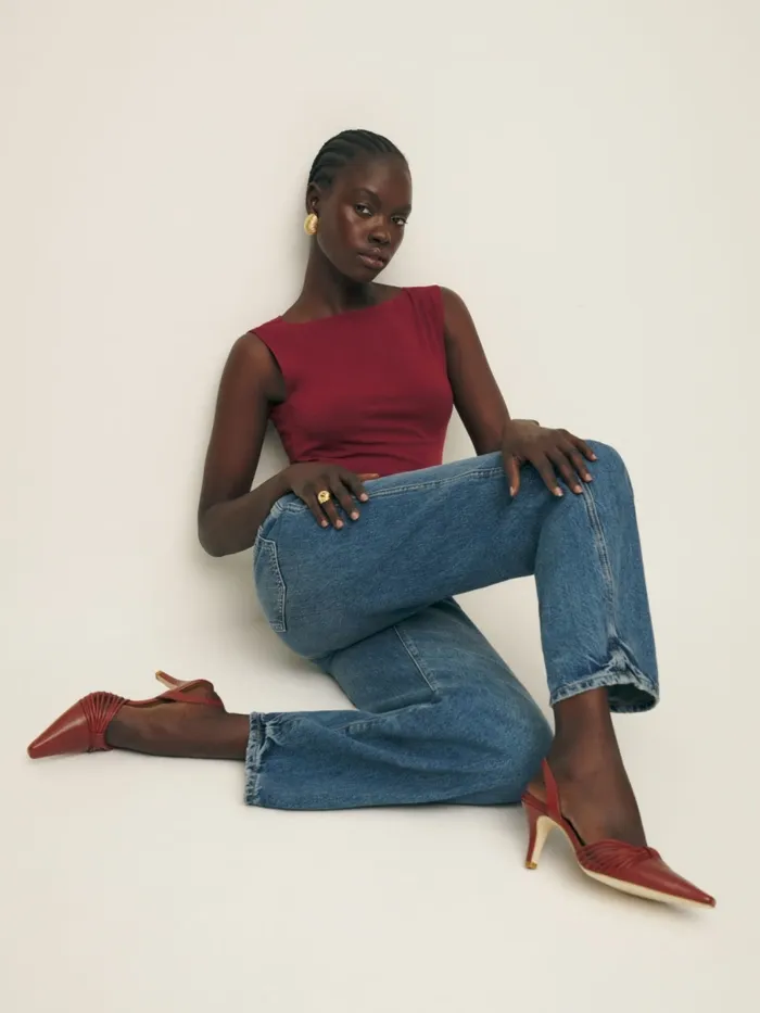 Reformation Heels Natanya Pump Brick Red Leather 8211 Women Reformation Heels Natanya Pump Brick Red Leather 8211 Women