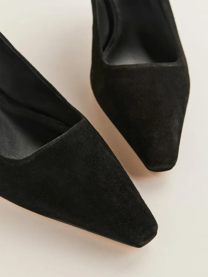 Reformation Heels Nickie Kitten Heeled Pump Black Suede 8211 Women Reformation Heels Nickie Kitten Heeled Pump Black Suede 8211 Women