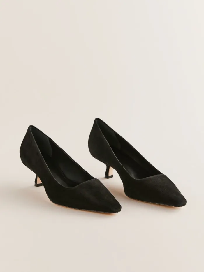 Reformation Heels Nickie Kitten Heeled Pump Black Suede 8211 Women Reformation Heels Nickie Kitten Heeled Pump Black Suede 8211 Women