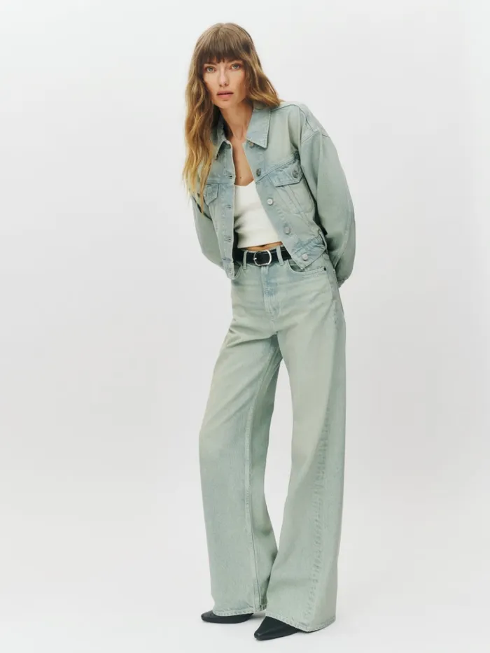 Reformation Jeans Cary High Rise Slouchy Wide Leg Jeans Sahara 8211 Women